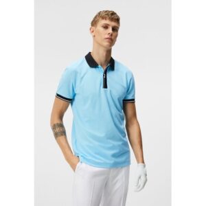 J.Lindeberg Bay Slim Halbarm Polo hellblau