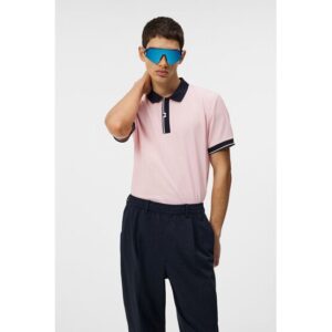 J.Lindeberg Bay Slim Halbarm Polo rosa