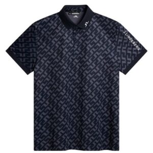 J.Lindeberg Tour Tech Reg Fit Print Halbarm Polo navy