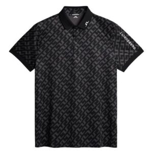 J.Lindeberg Tour Tech Reg Fit Print Halbarm Polo schwarz