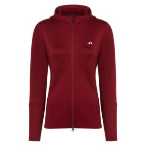 J.Lindeberg W Aerial Zip Hood SMU Stretch Jacke bordeaux