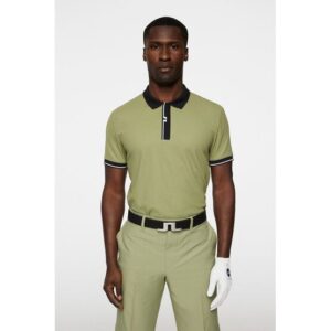 J.Lindeberg Bay Slim Halbarm Polo oliv