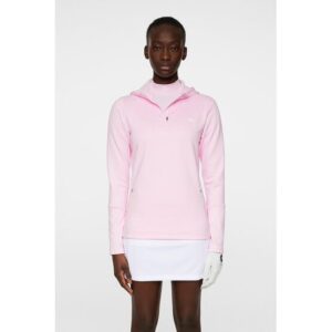 J.Lindeberg W Aerial Quarter Zip Hood Stretch Midlayer rosa