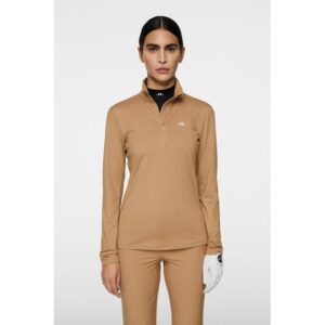 J.Lindeberg Lauryn Quarter Zip Stretch Midlayer camel