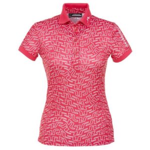 J.Lindeberg Tour Tech Print Halbarm Polo pink