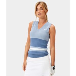 Macade Golf Ana Sleeveless V-Neck Strick Pullunder blau