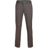 Alberto ROOKIE-7 - Jersey Check Chino Hose braun