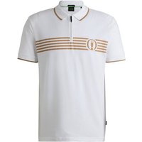 BOSS Pariq The Open Halbarm Polo weiß
