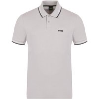 BOSS Paul Halbarm Polo hellgrau