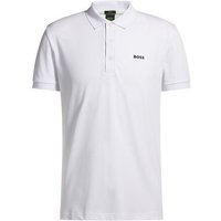 BOSS Paule Rib Halbarm Polo weiß