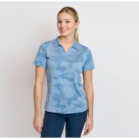 Backtee Ladies Camou Halbarm Polo blau