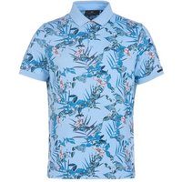 Daniel Springs Druck Funktions Halbarm Polo blau