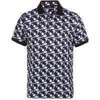 Daniel Springs Druck Halbarm Polo blau