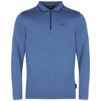 Daniel Springs Melange Zip Langarm Polo denim