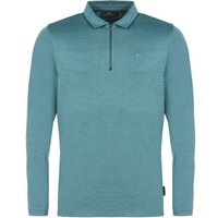 Daniel Springs Melange Zip Langarm Polo petrol