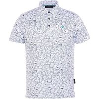 Daniel Springs print polo Halbarm Polo weiß