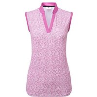 FootJoy Animal Print Open Placket ohne Arm Polo pink