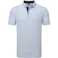 FootJoy Figure Print Lisle Halbarm Polo navy