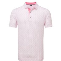 FootJoy Figure Print Lisle Halbarm Polo rosa