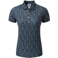 FootJoy Floral Print Halbarm Polo navy