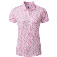 FootJoy Floral Print Halbarm Polo weiß
