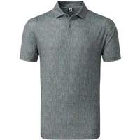 FootJoy Glass Print Halbarm Polo grau