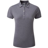 FootJoy Heather Self-Collar Halbarm Polo grau