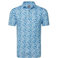 FootJoy Primrose Print Lisle Halbarm Polo hellblau