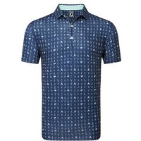 FootJoy The 19th Hole Halbarm Polo blau 2 FootJoy The 19th Hole Halbarm Polo blau