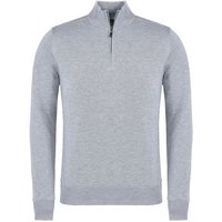 FootJoy Wool Blend Lined 1/2 Zip Pullover Windstopp Strick grau melange