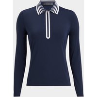 G/Fore SILKY TECH NYLON ZIP Langarm Polo navy