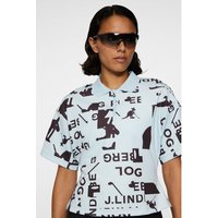 J.Lindeberg Amila Print Top Halbarm Polo blau