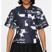 J.Lindeberg Amila Print Top Halbarm Polo schwarz