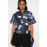 J.Lindeberg Amila Print Top Halbarm Polo schwarz