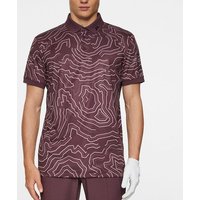 J.Lindeberg Tour Tech Print Halbarm Polo beere