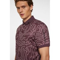 J.Lindeberg Tour Tech Print Halbarm Polo beere