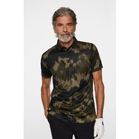 J.Lindeberg Tour Tech Print Halbarm Polo oliv