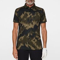 J.Lindeberg Tour Tech Print Halbarm Polo oliv