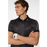 J.Lindeberg Tour Tech Print Halbarm Polo schwarz