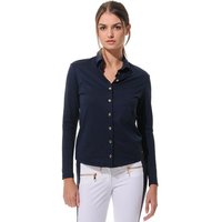 MDC Button Down Langarm Polo navy