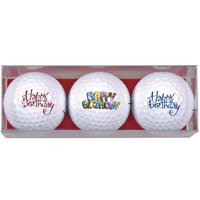 Sportiques 3er Golfbälle Happy Birthday Schriftzug Sonstige