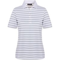 Valiente Jaquard-Streifen Halbarm Polo hellgrau