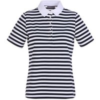 Valiente Jaquard-Streifen Halbarm Polo navy
