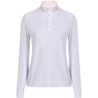 Valiente Stehkragen mit Knoepfen Thermo Polo weiß