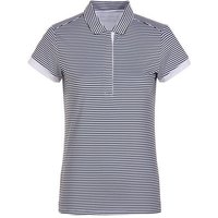 Valiente Streifen-Druck Halbarm Polo schwarz
