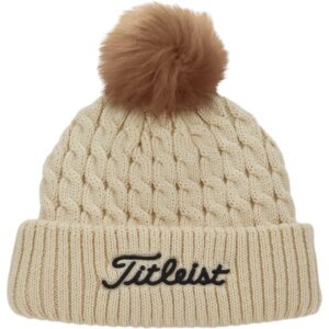 Titleist Mütze Cable Knit Pom Pom beigeschwarz