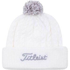 Titleist Wintermütze Cable Knit Pom Pom weiß